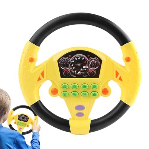 Husoiuy Auto-Lenkrad-Spielzeug | Simulierter Fahrregler mit Licht und Ton,Lustiges Lernspielzeug, tragbares Lernspielzeug für, Mädchen, Kinder ab 3 Jahren von Husoiuy