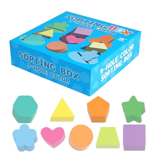 Husoiuy Formensortierspiel Für Kleinkinder | 9-Fach Holz Farb- und Formensortierbox,Interaktives Lernspielzeug Zur Frühförderung Für Kindergarten Und Vorschule Husoiuy Formensortierspiel Für Kleinkinder | 9-Fach Holz Farb- und Formensortierbox,Interaktives Lernspielzeug Zur Frühförderung Für Kindergarten Und Vorschule von Husoiuy