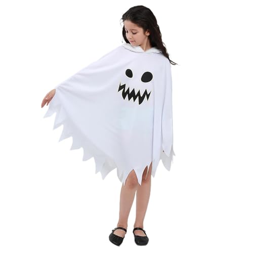 Husoiuy Halloween Haunting Beauty Geistermädchen-Kostüm | Gruseliges Und Süßes Geisterkostüm - Bequemes Gruselkleid Für 3- Bis 12-jährige Kinder, Jun-gen Und Mädchen von Husoiuy