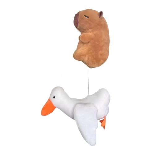 Husoiuy Plüsch-Capybara, Capybara-Plüsch - 35 cm großes Tier-Plüschtier-Schwanenkissen - Umarmende weiche Cartoon-Kissenpuppe, Autodekoration, Partygeschenk für Wohnzimmer, Schlafzimmer, Erwachsene, von Husoiuy