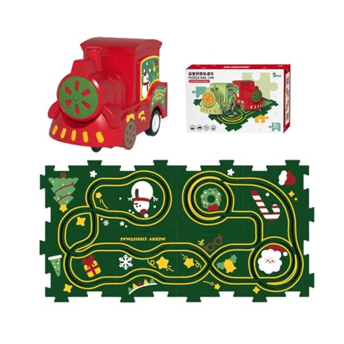 Husoiuy Puzzles und Gleis-Kombination, Puzzlematte „Rail Train“ zusammenbauen,Elektrisches Gleis-Spielset, Puzzle-Gleiswagen-Set | Straßenbau-Schienenwagen, pädagogisches Bauspielzeug für drinnen und von Husoiuy