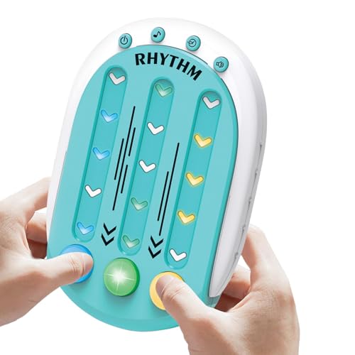 Husoiuy Rhythmus-Spiele für Kinder, Rhythmus-Spielekonsole, Button-Tischspiel, Interaktives Push-Konsolenspiel, tragbare Puzzlespielmaschine mit Musik und Licht für , Mädchen und Teenager von Husoiuy