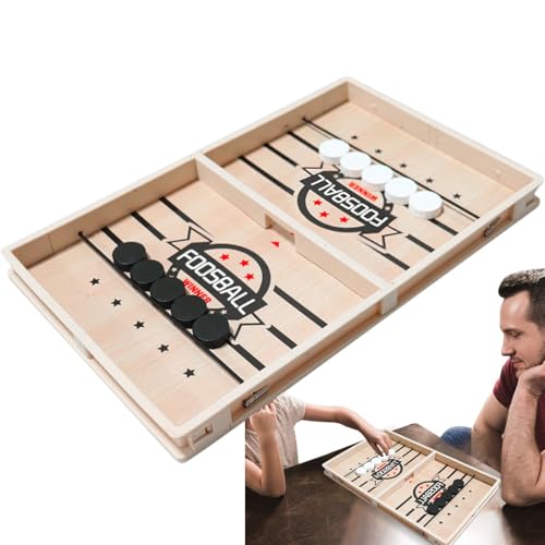 Husoiuy Schnelles Sling-Puck-Spiel | Winner-Brettspiel-Spielzeug | Lustiges Sling-Puck-Gewinner-Brettspiel Aus Holz Mit TEM-po - Interaktives Eltern-Kind-Spielzeug, Partyspiel Für Erwachsene von Husoiuy