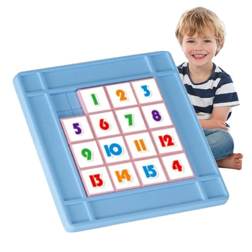 Husoiuy Slide Number Puzzle für Kinder, Slide Number Puzzle-Spiel,Zahlen-Schieberätsel-Rätsel - Lustiges Schiebezahlenspiel, pädagogisches Schiebeblockspiel, Farbsortier-Puzzlespielzeug für die von Husoiuy