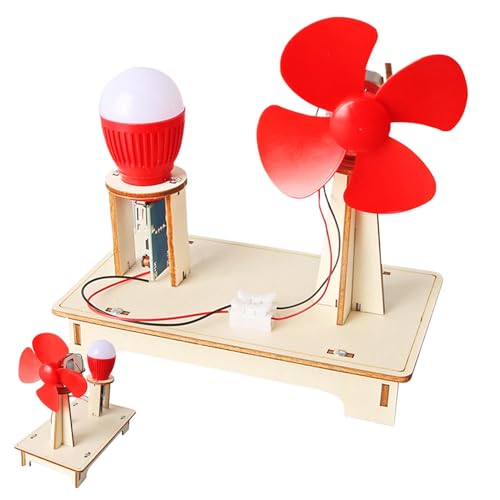 Husoiuy Windgenerator-Spielzeug, Windgenerator-Bausatz - Wissenschaftliches Experiment Windturbine aus Holz - Wissenschaftliches Spielzeug für Kinder, Windturbinen, handgefertigter Bausatz für Kinder von Husoiuy