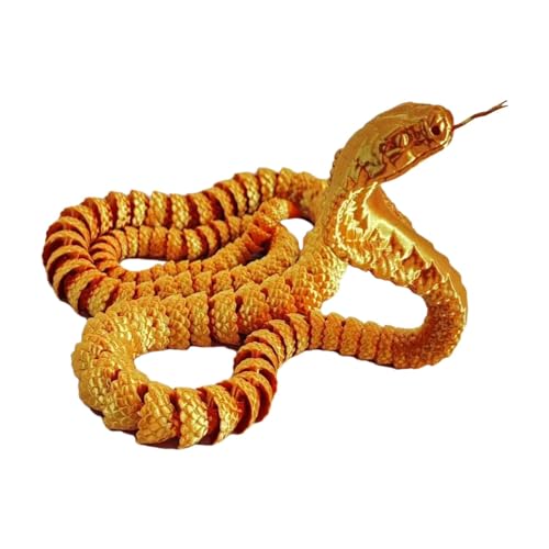 Hutnncg 3D-gedruckte Schlange,3D-gedruckte Tierschlange | 3D-Tiere Schlangenspielzeug | Streich-Requisiten, Schreibtisch-Dekoration, bewegliche Schlange, 3D-gedrucktes Spielzeug für Kinder und von Hutnncg