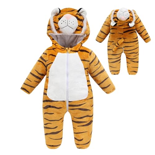 Hutnncg Baby-Tierkostüm | Warmes und weiches Kleinkind-Kostüm für, Halloween-Einteiler für Kinder,Baby-Halloween-Kostüme mit Tiermotiv, Tiger-Einteiler, maschinenwaschbar, für den Innenbereich, als von Hutnncg