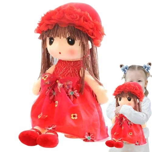 Hutnncg Gefüllte Plüschpuppe, Stoffpuppe gemütlich | Sweetheart Rag Doll Cozy Cuddle | Puppe mit Hutrock, kuschelweicher, handgefertigter multikultureller Schlafpartner für Kinder, Babys von Hutnncg