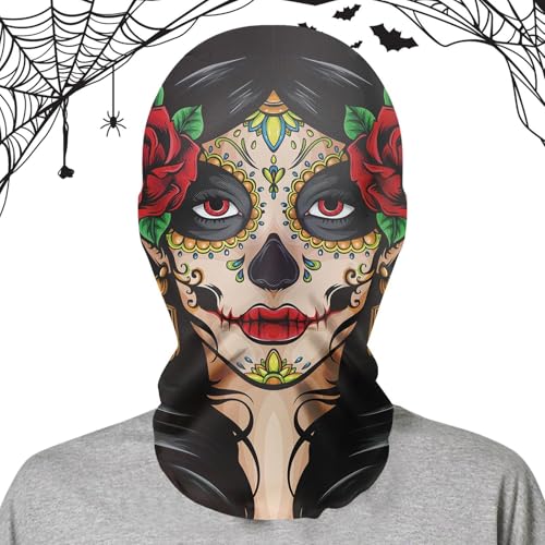 Hutnncg Halloween-Geistermaske, gruselige böse Geistermaske - Horror lustiger Netz-Kopfschmuck - Gruselige, realistische, atmungsaktive Mesh-Maske für Cosplay, Halloween von Hutnncg