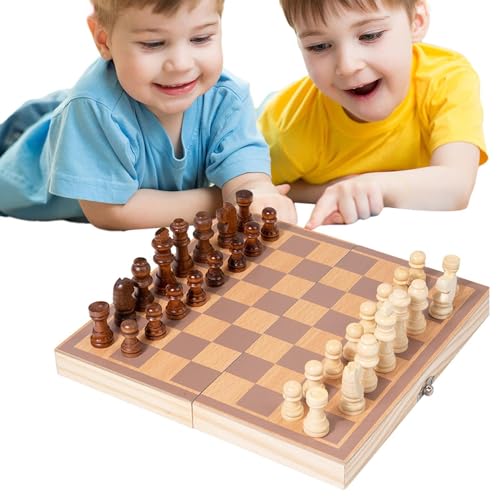 Hutnncg Kinderschachspiel, Schachspiel, Magnetische Schachspiel-Desktop-Spiele, Klappbares Schachbrett, lustiges Reiseschachspielzeug, Schachspielset für Kinder, Erwachsene, und Mädchen von Hutnncg