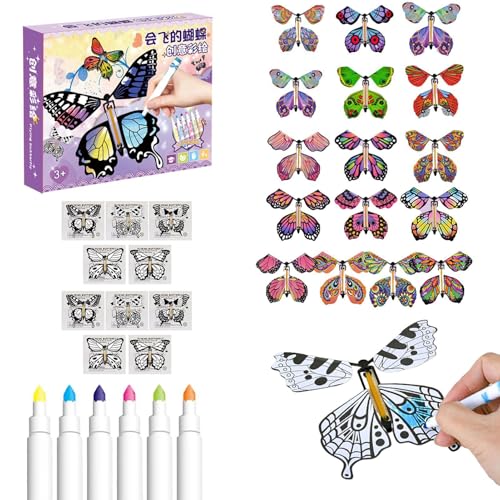 Hutnncg Magische Schmetterling Spielzeug, Fliegender Schmetterling Karte, Magic Flying Butterfly Card Wind Up Butterfly Toy,Schmetterling Karte Überraschung Geschenk Für Geburtstag, Hochzeit von Hutnncg