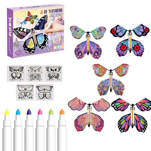 Hutnncg Magische Schmetterling Spielzeug, Fliegender Schmetterling Karte, Magic Flying Butterfly Card Wind Up Butterfly Toy,Schmetterling Karte Überraschung Geschenk Für Geburtstag, Hochzeit von Hutnncg