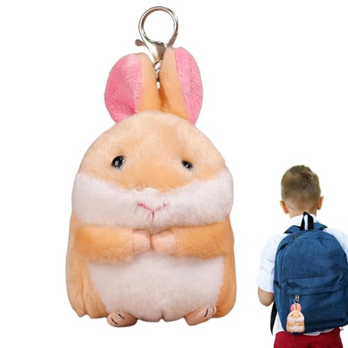 Hutnncg Niedlicher Hamster-Plüsch,Hamster-Plüsch-Stofftier - Süßes kleines Hamster-Schlüsselanhänger-Spielzeug,Hübsche Hamster-Schlüsselanhänger-Puppe, weiche Kuscheltiere, Kissenspielzeug für Kinder, von Hutnncg