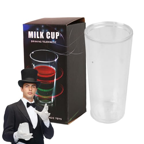 Hutnncg Verschwindender Milchbecher,Verschwindende Milchflasche,Liquid Clear Prop Cup - Attraktiver verschwindender Milchkrug für Tricks, Mini-Milchkrug Comedy Liquid Trick Cup zum Spaß von Hutnncg
