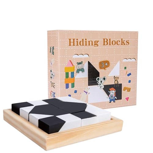 Wooden Hidden Block Puzzle,Wooden Block Game,m-ontessori Lernspiele Holzblock-Puzzles,lustige Denktrainingsblöcke, Geschenke Für Kinder von Hutnncg