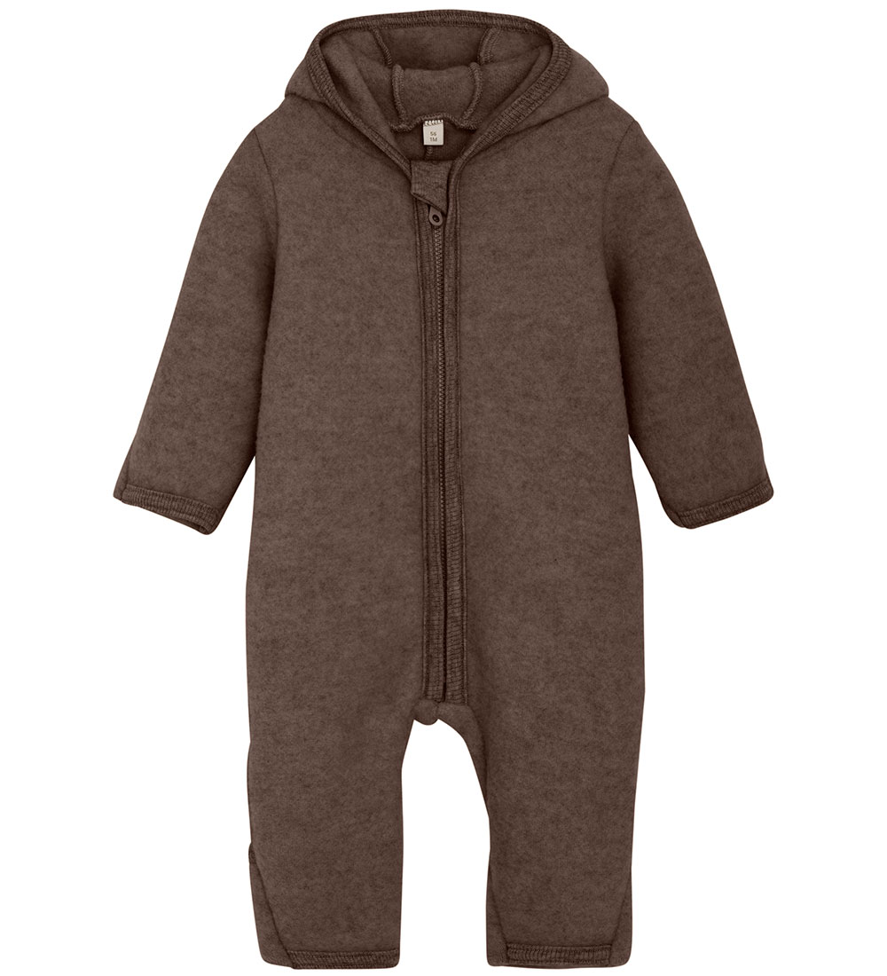 Huttelihut Overall - Wollfleece - Brown Melange m. Ohren - Huttelihut - 74 - Overalls Huttelihut Overall - Wollfleece - Brown Melange m. Ohren - Huttelihut - 74 - Overalls von Huttelihut