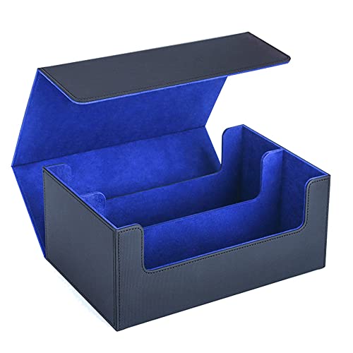 Huudngeje Multifunktions-Kartenbox Tragbares Kartenetui Organizer Aufbewahrungsbox Top Side-Loading Deck Case Game Cards Hobbies, Schwarz+Blau von Huudngeje