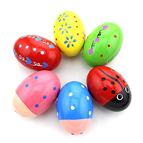 Huudngeje Set von 6 Percussion Musical Ei Maracas Egg Shakers Fuer Kinder von Huudngeje