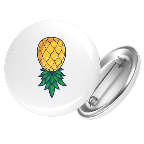 Huuraa Ansteckbutton Ananas Comic Geschenk Größe 59mm Ananas Accessoire von Huuraa