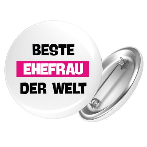 Huuraa Ansteckbutton Beste Ehefrau der Welt Geschenk Größe 59mm Beste Ehefrau Accessoire von Huuraa