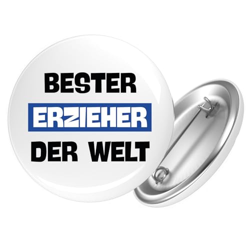 Huuraa Ansteckbutton Bester Erzieher der Welt Geschenk Größe 59mm Bester Erzieher Accessoire von Huuraa