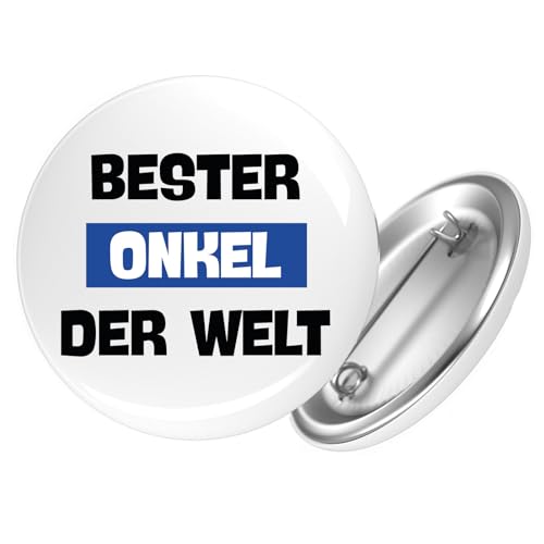 Huuraa Ansteckbutton Bester Onkel der Welt Geschenk Größe 59mm Bester Onkel Accessoire von Huuraa