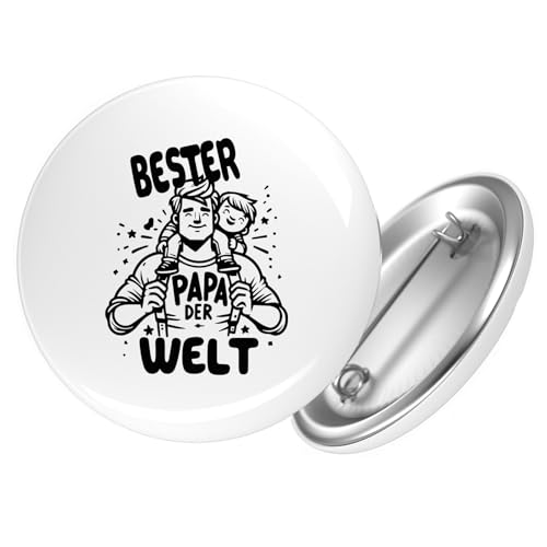 Huuraa Ansteckbutton Bester Papa der Welt Geschenk Größe 59mm Bester Papa Accessoire von Huuraa