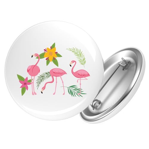 Huuraa Ansteckbutton Flamingos Comic Geschenk Größe 59mm Flamingos Accessoire von Huuraa