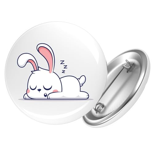 Huuraa Ansteckbutton Hase Comic Geschenk Größe 59mm Hase Accessoire von Huuraa