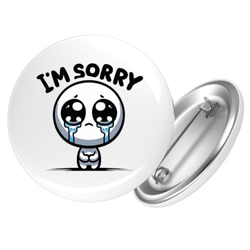 Huuraa Ansteckbutton I'm sorry weinendes Männchen Geschenk Größe 59mm I'm sorry Accessoire von Huuraa