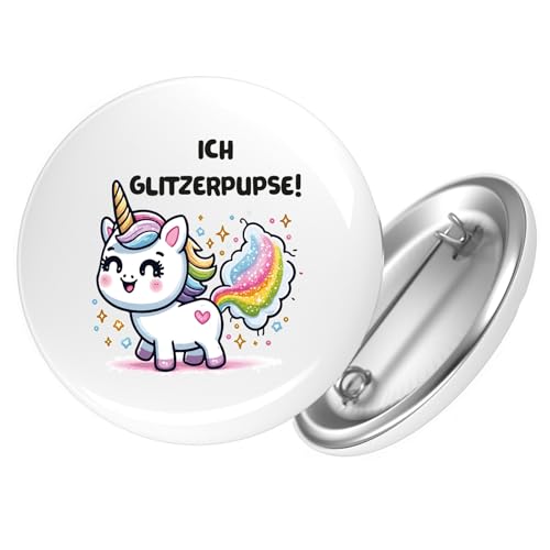 Huuraa Ansteckbutton Ich Glitzerpupse Einhorn Geschenk Größe 59mm Ich Glitzerpupse Accessoire von Huuraa