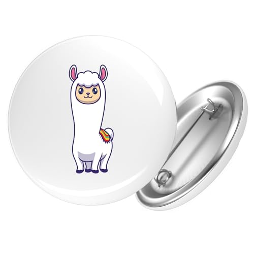 Huuraa Ansteckbutton Lama Comic Geschenk Größe 59mm Lama Accessoire von Huuraa