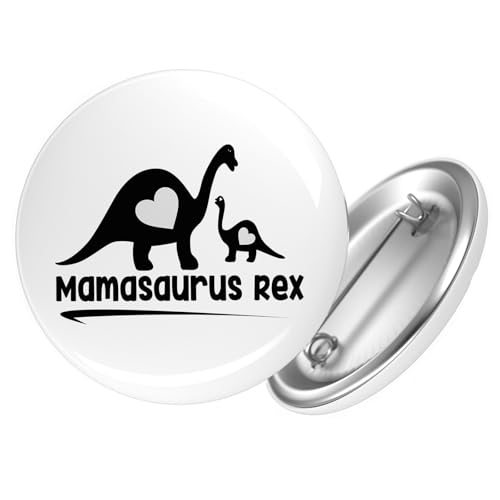 Huuraa Ansteckbutton Mamasaurus Rex Dinosaurier Geschenk Größe 59mm Mamasaurus Rex Accessoire von Huuraa