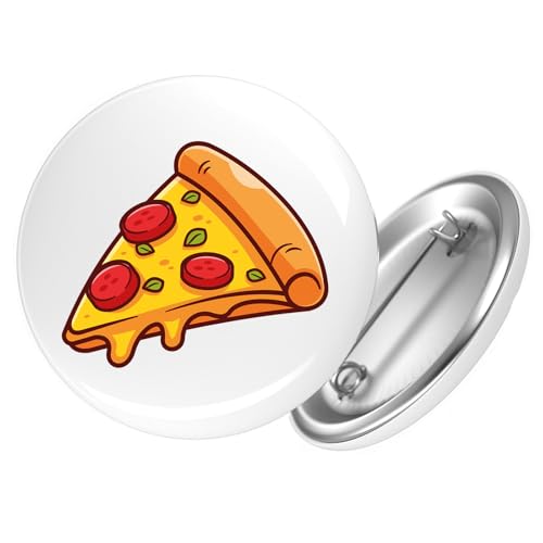 Huuraa Ansteckbutton Pizza Stück Comic Geschenk Größe 59mm Pizza Stück Accessoire von Huuraa