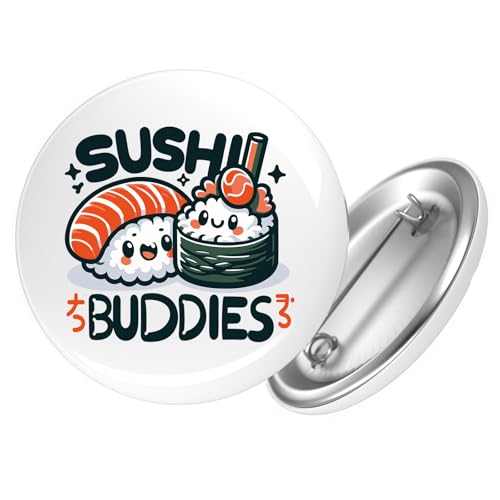 Huuraa Ansteckbutton Sushi Buddies Sushirollen Geschenk Größe 59mm Sushi Buddies Accessoire von Huuraa