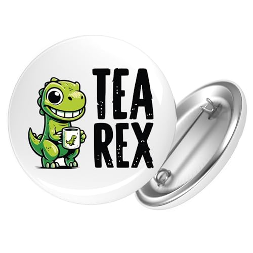 Huuraa Ansteckbutton Tea Rex Dinosaurier Geschenk Größe 59mm Tea Rex Accessoire von Huuraa