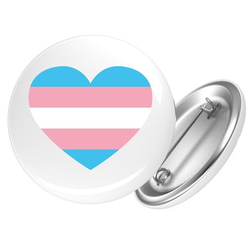 Huuraa Ansteckbutton Trans Pride Flagge LGBTQ Herz Geschenk Größe 59mm Trans Pride Flagge Accessoire von Huuraa