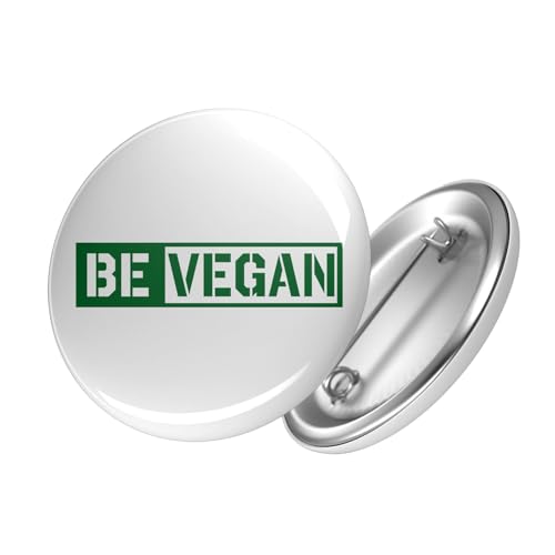 Huuraa Button Be Vegan Modern Ansteck Pin Größe 59mm mit Motiv für alle Veganer:innen Geschenk Idee für Freunde und Familie von Huuraa