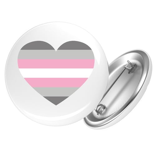 Huuraa Button Demigirl Pride Flagge LGBTQ Herz Geschenk Größe 25mm Demigirl Pride Flagge Geschenkidee von Huuraa