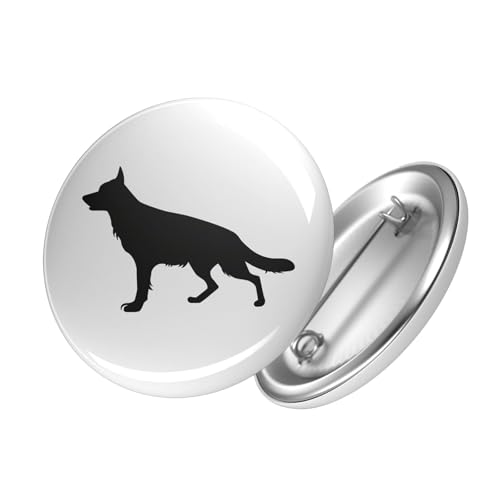 Huuraa Button Deutscher Schäferhund Silhouette Ansteck Pin Größe 59mm mit Motiv für Hundefreunde Geschenk Idee für Freunde und Familie von Huuraa