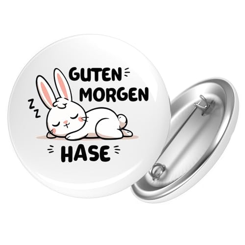 Huuraa Button Guten Morgen Hase Geschenk Größe 25mm Guten Morgen Geschenkidee von Huuraa