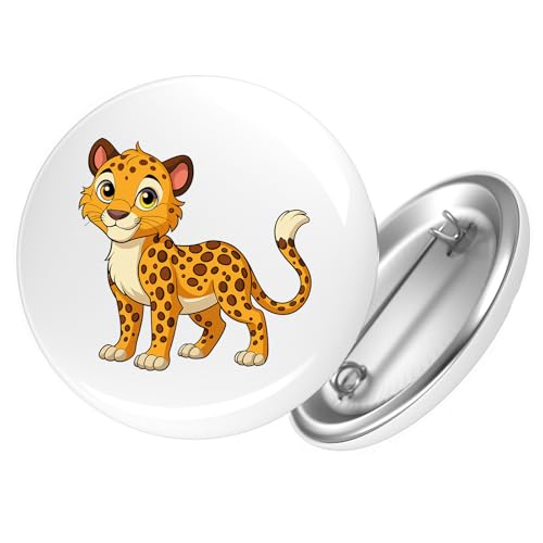 Huuraa Button Leopard Comic Geschenk Größe 25mm Leopard Geschenkidee von Huuraa