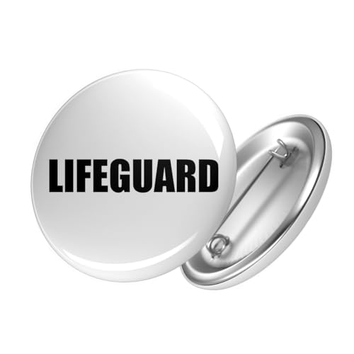 Huuraa Button Lifeguard Schriftzug Ansteckbutton Größe 25mm mit Motiv für Schwimmmeister Geschenk Idee für Freunde und Familie von Huuraa