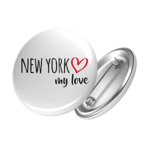 Huuraa Anstecker New York My Love Geschenk Ansteck Pin Größe 59mm New York Accessoire von Huuraa