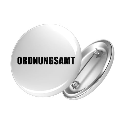 Huuraa Button Ordnungsamt Schriftzug Ansteckbutton Größe 25mm mit Motiv für den Ordnugsdienst Geschenk Idee für Freunde und Familie von Huuraa