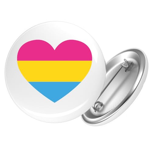 Huuraa Button Pansexuell Pride Flagge LGBTQ Herz Geschenk Größe 25mm Pansexuell Pride Flagge Geschenkidee von Huuraa