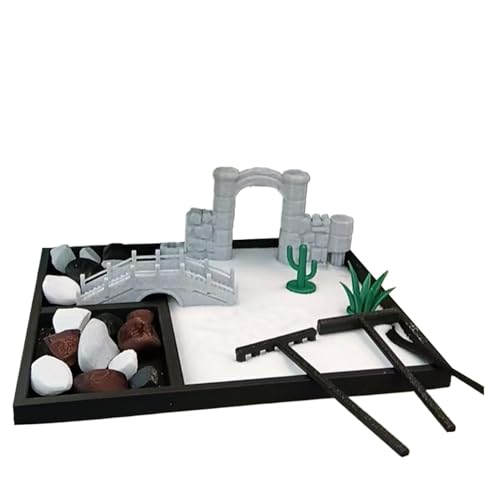 Zen Garden Kit, Zen Deko Garten Set, Miniatur Zen Garten, Desktop Zen Garden Kit Japanische Zen Garten Dekoration, Zen Garden Kit, Tabletop Zen Garden, Dekorativer Sand Zen Garten von Huvqianu