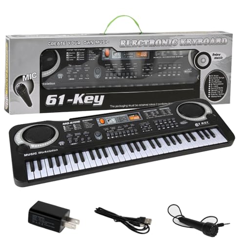 61 Keys Kids Electronic Piano - Educational Musical Keyboard for Early Learning, Electronic Piano Toy for Boys and Girls, Fun Piano Instrument for Kids to Learn Music and Improve Skills von Huvqianu