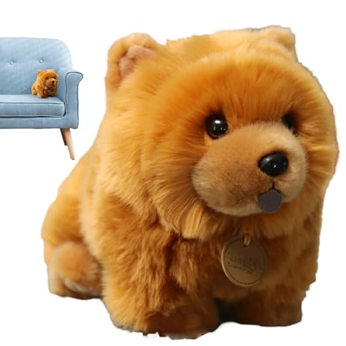 Brown Chow Chow Plüsch Stofftier Hund Puppe 25cm Plüsch Hundespielzeug Weiche Tier Plüschpuppe Bequem Stofftier Chow-Chow Hund Plushie Niedlich Chow-Chow Spielzeug Plüsch Hund für Kinder Realistischer von Huvqianu