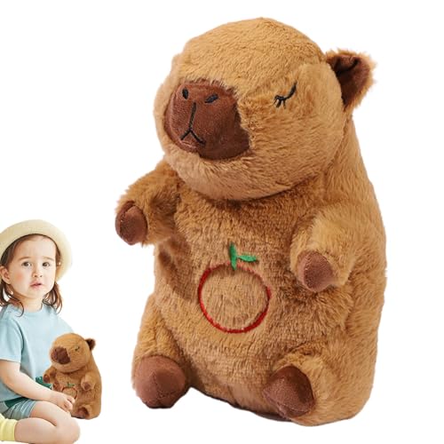 Capybara Breathing Stuffed Animal, Soothing Heartbeat Snuggle Buddy, 11.02in Breathing Otter Sleep Companion with Music and Light, Perfect for, Kids, Boys, Girls von Huvqianu